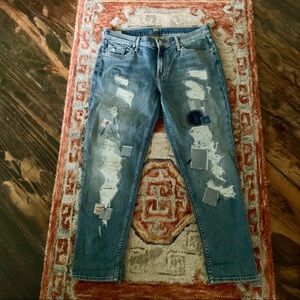 MOTHER Denim The Dropout Patchwork